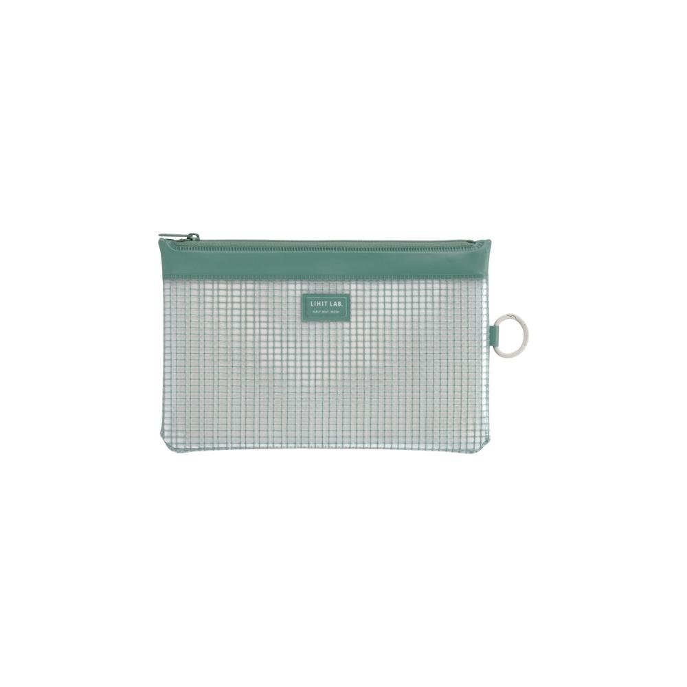 LIHIT LAB mesh pouch, zipper case, B6S, olive, F244-OLI
