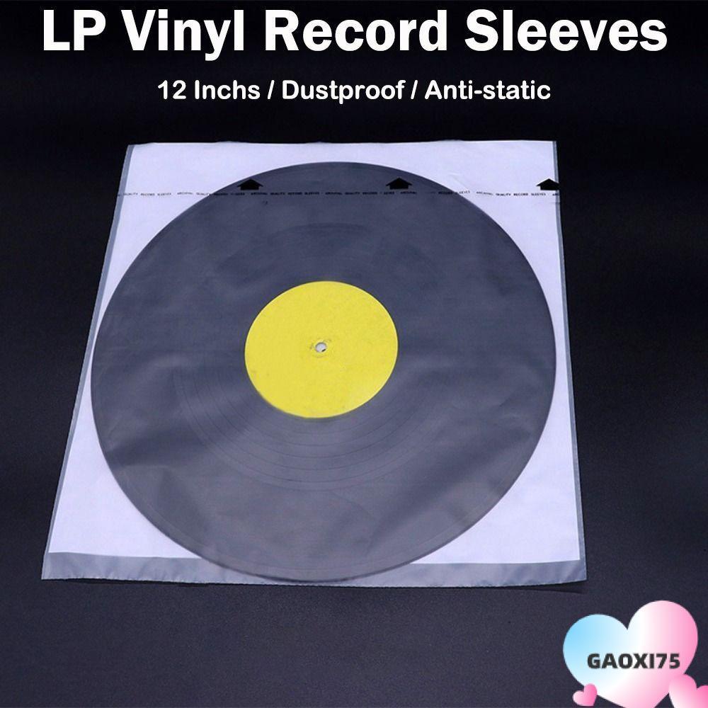 GAOXI75 Vinyl Records Sleeve, White 12 นิ้ว LP Vinyl Record Cover, Resealable Record Storage Bags