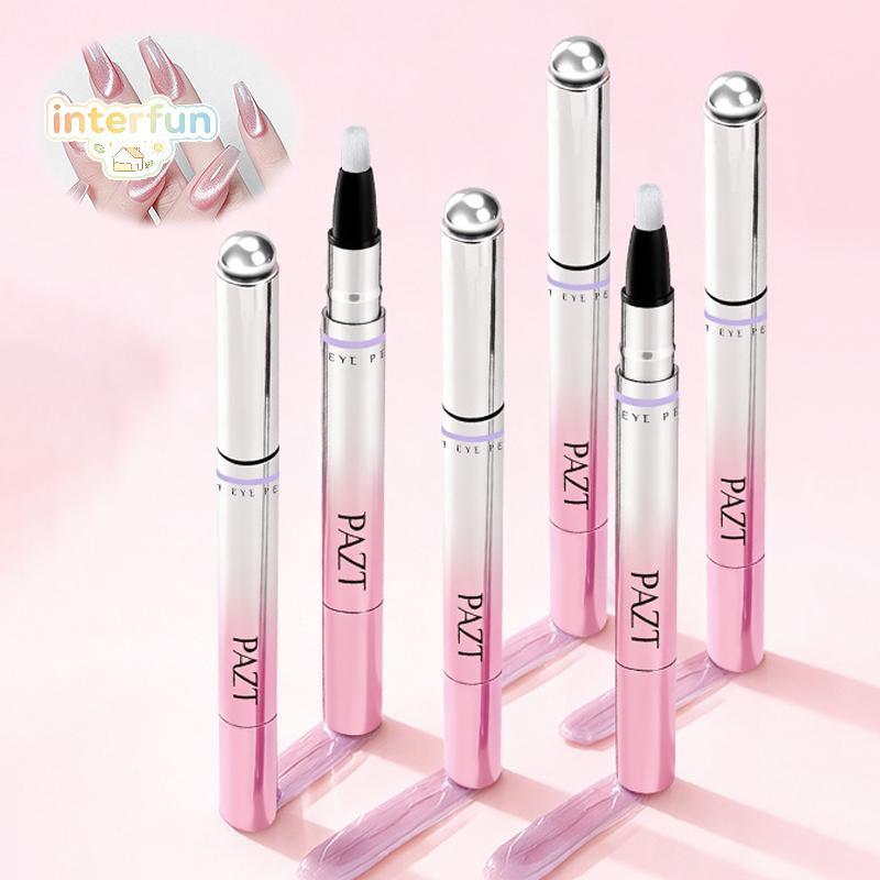 [INTER] 6 In 1 Cat Eye ปากกาแม่เหล็กสําหรับเล็บ All-in-One ยาทาเจลสําหรับเล็บขี้เกียจก่อสร้างปากกาลูกปัดแม่เหล็กสําหรับเครื่องมือดูแลเล็บ