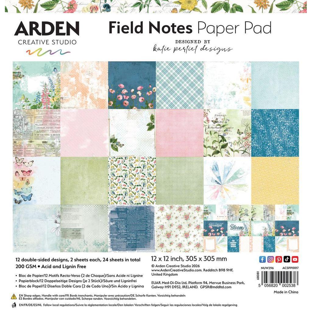 Arden Creative Studio Field Notes แผ่นรองกระดาษขนาด 12x12 นิ้ว