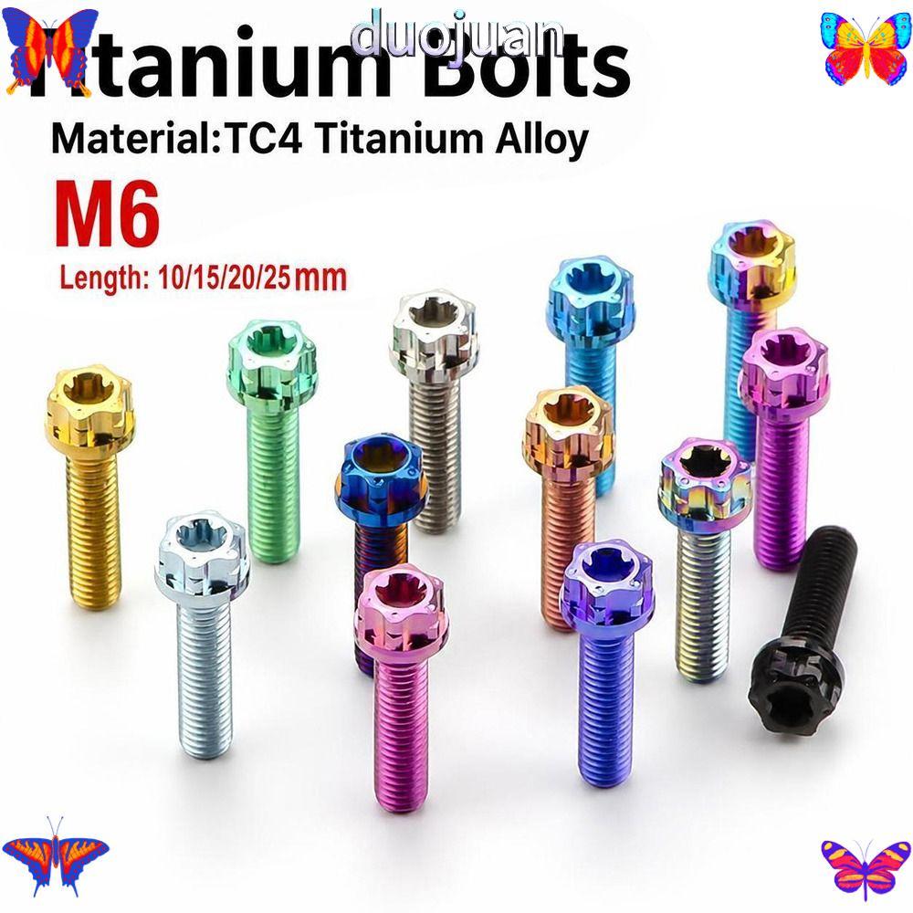 DUOJUAN Flange Torx Bolt, M6 GR5 Titanium Alloy Titanium Bolt, Multi Colours Fairing Bolt