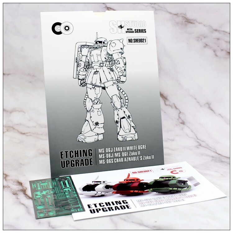 SH STUDIO อะไหล่ Etch สําหรับ 1/100 MG MS-06J ZAKU 2 สีขาว OGRE / MS-06S CHAR AZNAABLES ZAKU 2 / MS-