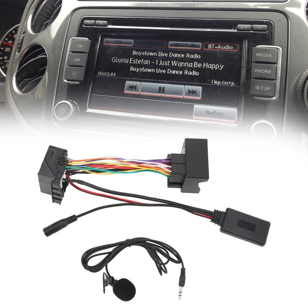 Ddhihi รถบลูทูธ 5.0 อะแดปเตอร์ AUX พร้อมไมโครโฟนแฮนด์ฟรีสําหรับ RCD510 RNS315 RNS510