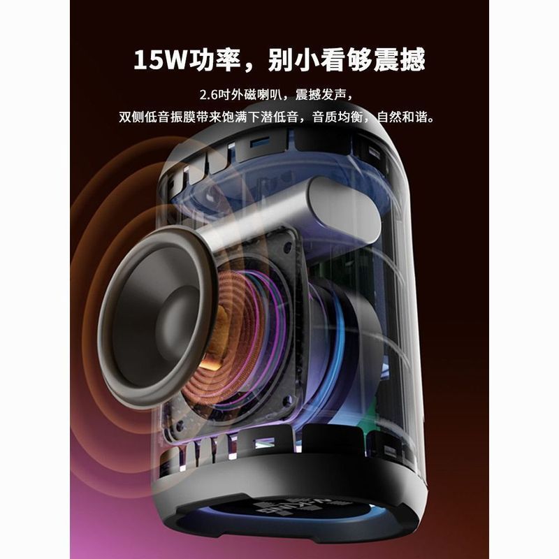 W W-King D110 ลําโพงบลูทูธไร้สาย IP67 กันน้ําซับวูฟเฟอร์แบบพกพาขนาดเล็กกลางแจ้ง