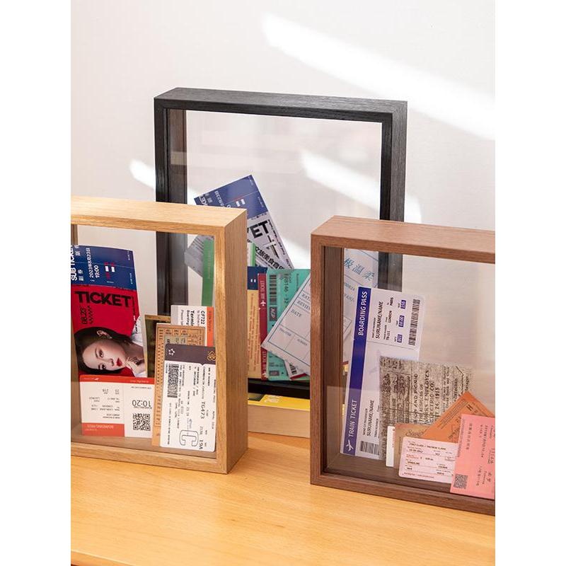 Time Fragments Ticket Stub Storage กรอบรูปตกแต่ง Double-Sided Transparent Concert Ticket Travel Map 