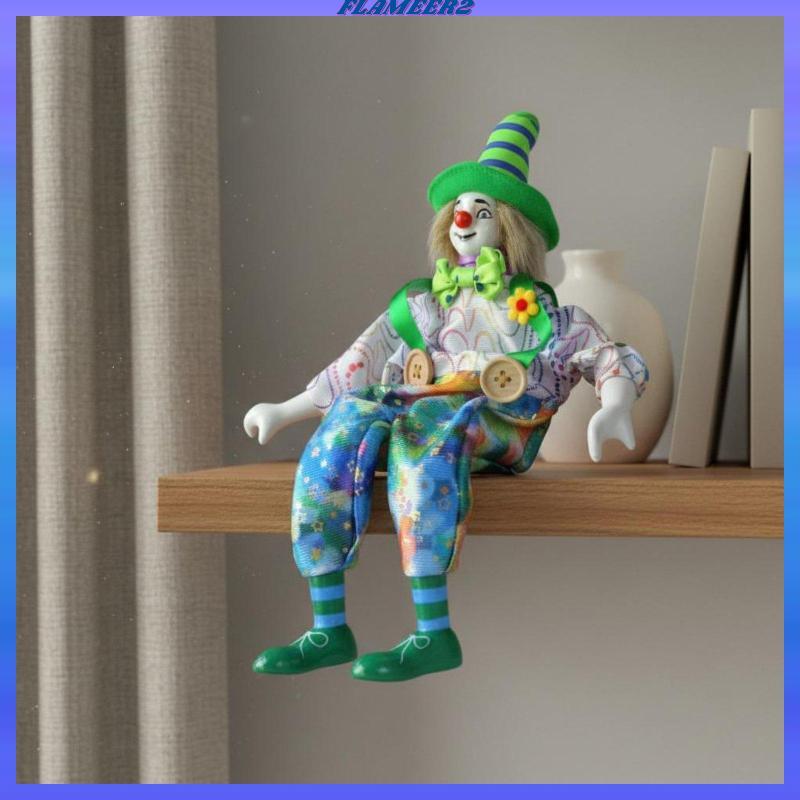 [Flameer2] รายการสะสม Porcelain Clown Doll Vintage Design Handmade Porcelain Clown Doll ตกแต่งอเนกปร