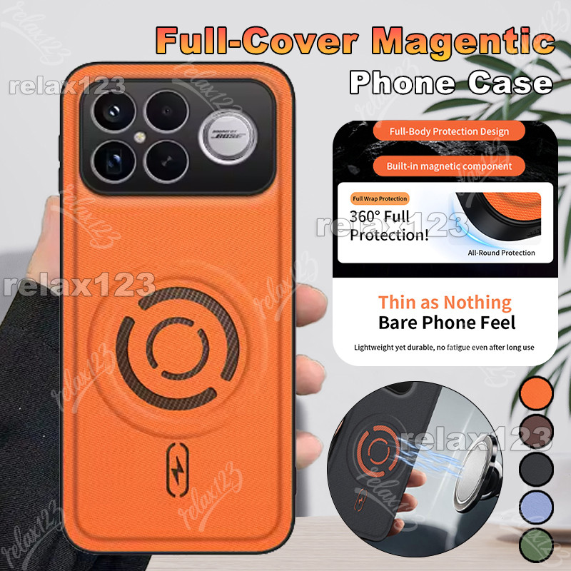สําหรับRedmi K90 K80 K70 Pro Maxหรูหราแม่เหล็กFrostedด้านข้างแถบกันลื่นผิวPUหนังสําหรับRedmi K 90 Pr
