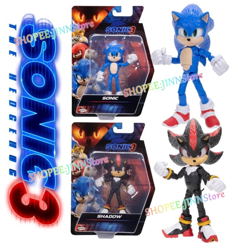 -JINN-Movie SONIC 3 5 นิ้ว Action Figure SONIC SHADOW THE HEDGEHOG ข้อต่อ Blister การ์ดบรรจุภัณฑ์ของ