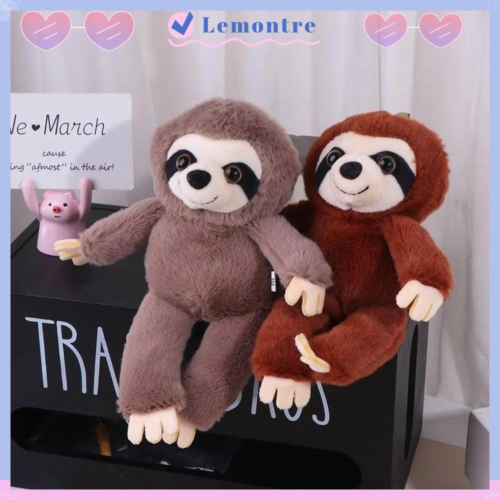 LEMONTRE ตุ๊กตาสัตว์ Sloth, จี้นุ่ม Sloth จี้ขนาดเล็ก, พวงกุญแจจําลอง Plush Sloth พวงกุญแจ