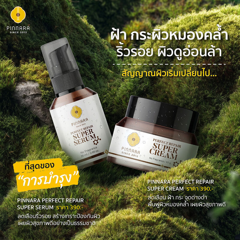 Pinnara Perfect Repair Super Cream 30g ครีมบํารุงผิว พิณนารา ลดฝ้า กระ จุดด่างดำ เผยผิวดูสดใส สุขภาพดี. — صورة 4