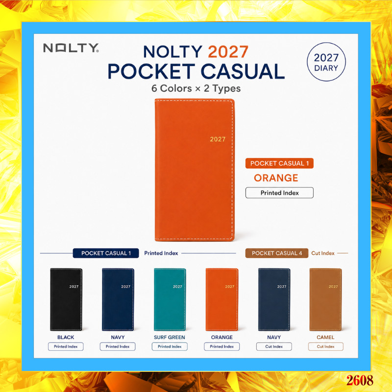 [NOLTY] 2027 Pocket Casual 1 & 4 Weekly Planner, January Start, 6 Variations