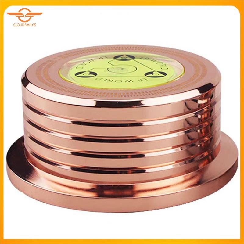 [CloudsMiles.th] Universal Vinyl Player Turntable Clamp 60HZ LP Disc Stabilizer แบบพกพาพร้อมแคลมป์น้ําหนักระดับ Rose Gold