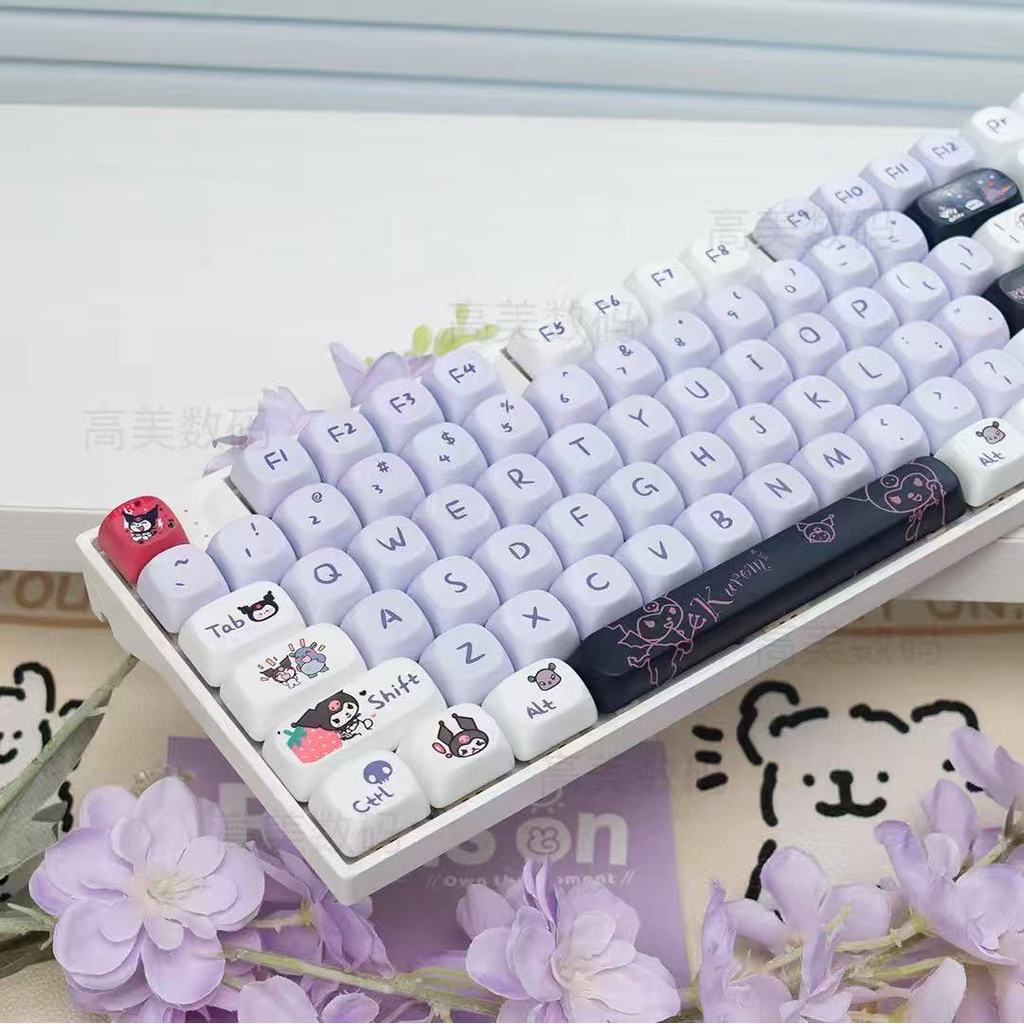 Kuromi Keycap MOA ความสูง PBT วัสดุเหมาะสําหรับ DK68 akko ikbc Belly RK และหมวกคีย์บอร์ดอื่นๆ