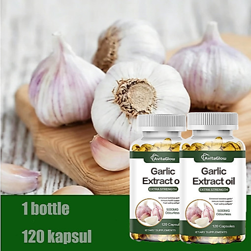 น้ำมันกระเทียมสกัด 5000mg 120 เม็ด x2 กระปุก สูตร Super Oil ดูแลหัวใจ และระดับคอเลสเตอรอล