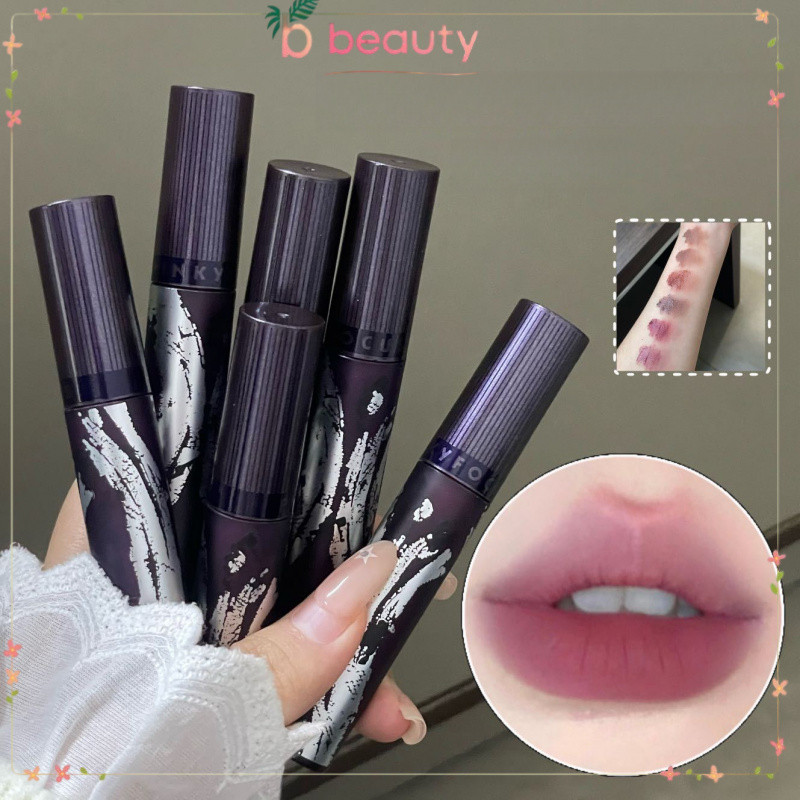 Moon Shadow Light Smoke Soft Mist ลิปกลอส Matte Fake Plain Face Whitening Nude Color Non-Stick Cup