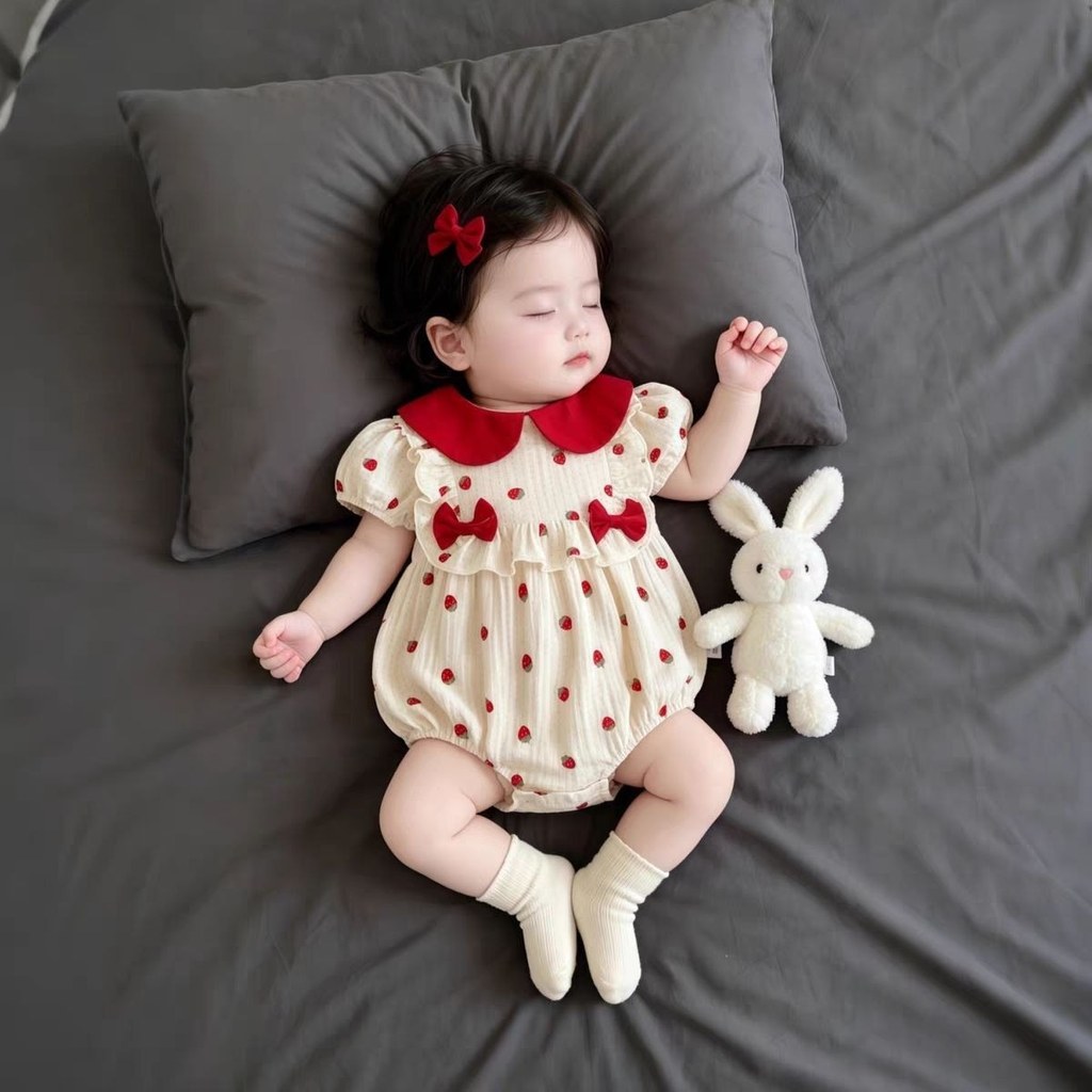 Baby Onesie Little Month Jumpsuit Little Month Age Girl Baby Full Month Princess Romper ชุดรอมเปอร์เ