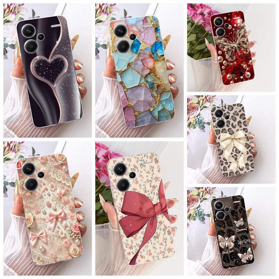 Clear สําหรับ Redmi หมายเหตุ 13 Pro Plus กรณีหรูหราดอกไม้ Cool น่ารักทาสีนุ่มเคสโทรศัพท์ 23090RA98G 