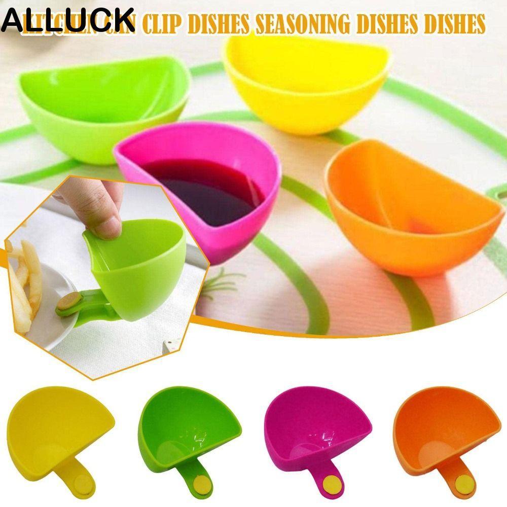 ALLUCK Spices Dip Container Bowl, Multi-On Dip Clip Bowl, แบบพกพาพลาสติกสีสันสดใส Gadgets ครัว