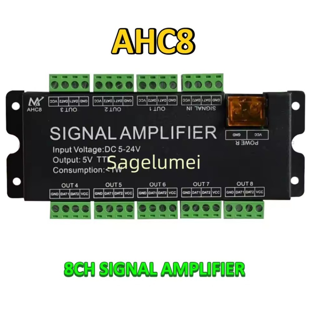 5-24V 8 ช่องสัญญาณ LED Amplifier DC5 V/12 V/24 V อินพุต, 5 V TTL สัญญาณเอาต์พุตสําหรับ WS2811/2812B/