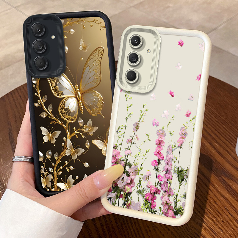 สําหรับ Samsung Galaxy M55 5G/C55 5G/F55 5G/M55S 5G เคสโทรศัพท์น่ารักดอกไม้การ์ตูนแฟชั่นกันกระแทกซิล