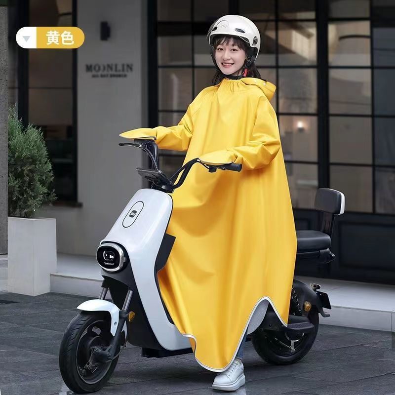 เสื้อกันฝนรถยนต์ไฟฟ้า Unisex Sleeved Poncho Takeaway ขี่กลางแจ้งเสื้อกันฝนหนายาวกันฝนแบบเต็มตัว