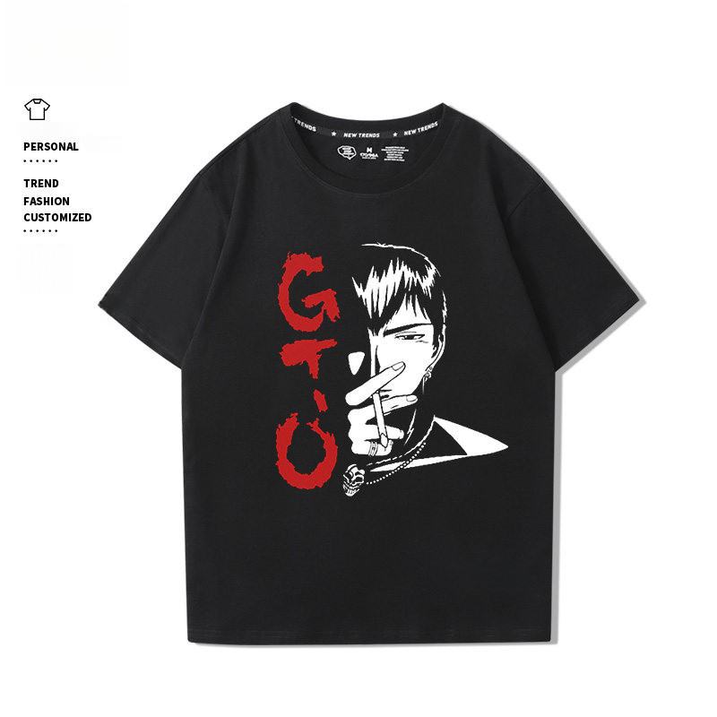 เสื้อยืดคอกลมลาย GTO Great Teacher Onizuka มังงะญี่ปุ่น สไตล์สตรีทแฟชั่นสำหรับแฟนอนิเมะ