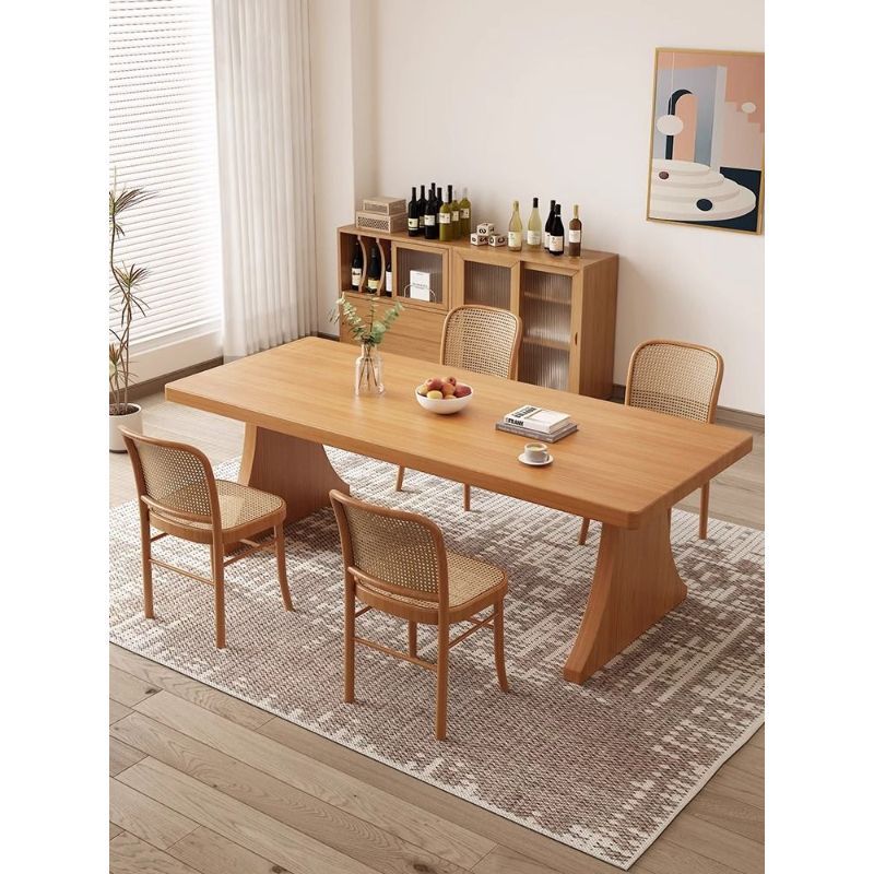 Solid wood dining table, rectangular desk, dining table, integrated homestay table, thickened tablet