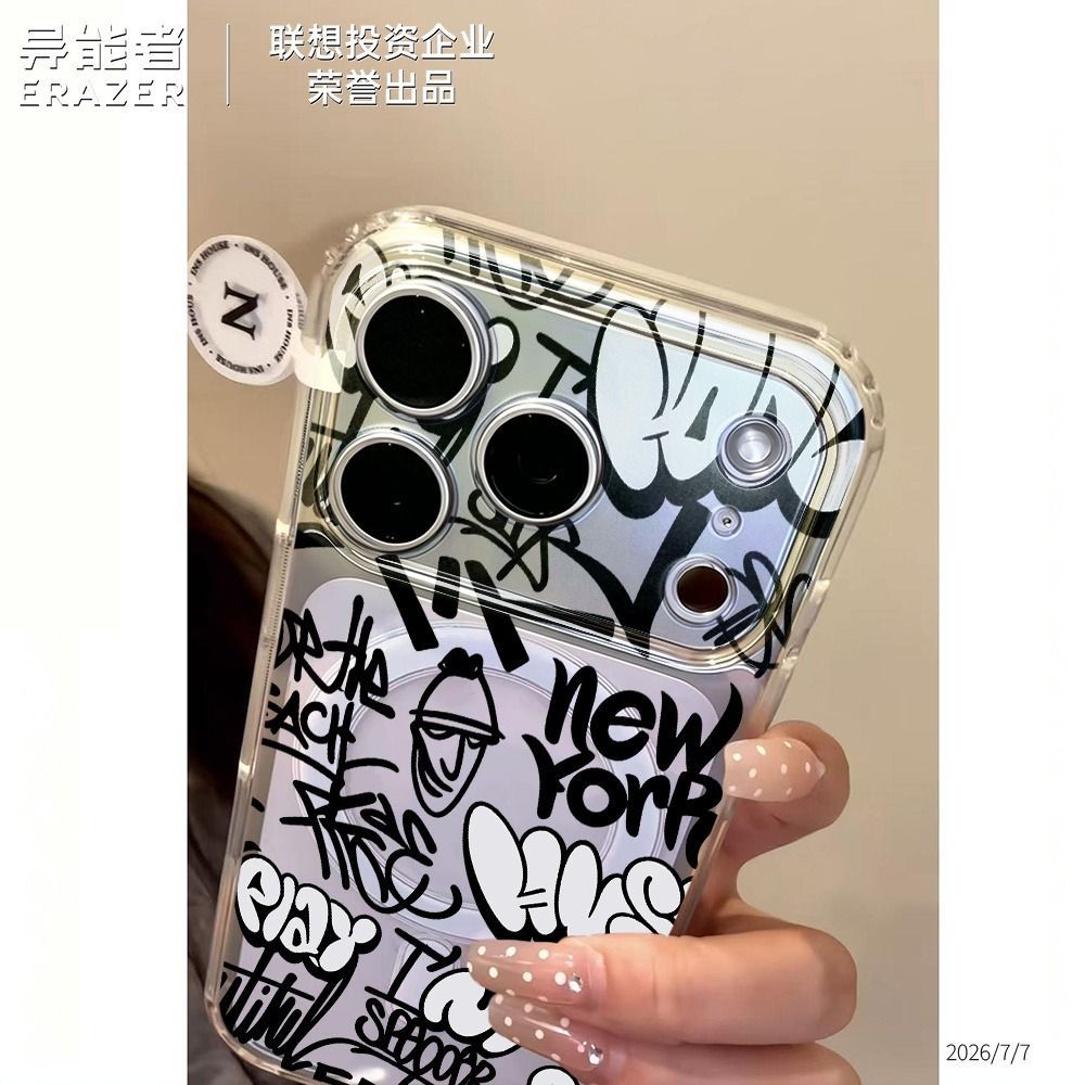 Abnormal Trend Cool American Street English Graffiti Magnetic Tablet Case เหมาะสําหรับ iPhone Apple 