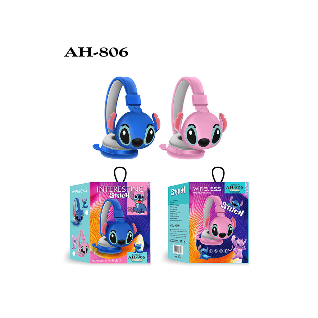 หูฟังไร้สาย หูฟังบลูทูธ ชุดหูฟัง ชุดหูฟังบลูทูธไร้สายการ์ตูน Disney Stitch Pikachu ชุดหูฟังสําหรับเด