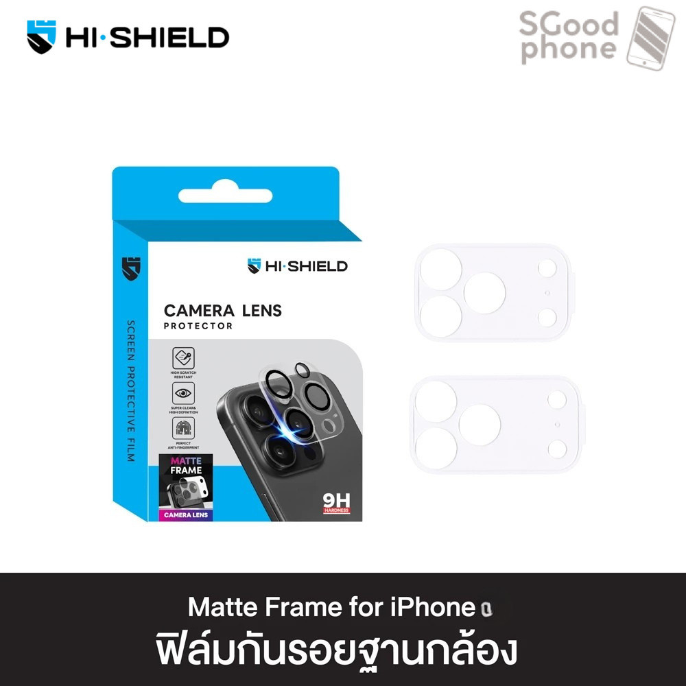 HI-SHIELD Matte Frame ฟิล์มกันรอยฐานกล้อง For iPhone 18 Pro Max / 18 Pro / 17 Pro Max / 17 Pro