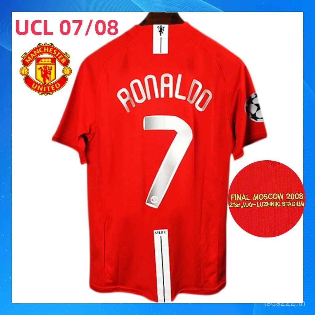 บริการจัดส่งในพื้นที่เม็กซิโก จัดส่ง 3-5 วัน] Manchester United 2008 Ronaldo 07-08 เสื้อยืดแขนสั้น C