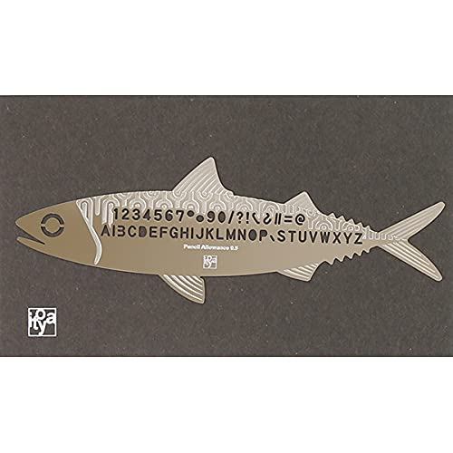 Itoya Oishii Sakana Mackerel Letter Number Stencil Template Stainless Steel Japan