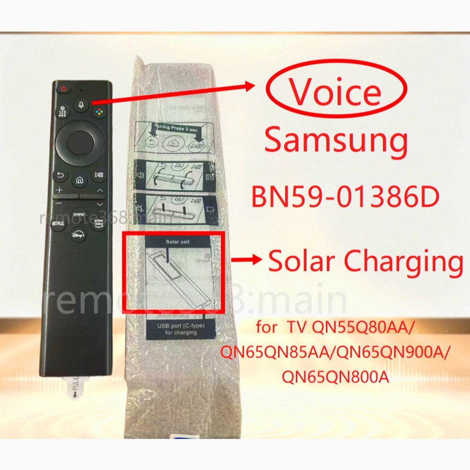 ใหม่ Samsung BN59-011386D พลังงานแสงอาทิตย์ชาร์จระยะไกลสําหรับ Samsung TV QN55Q80AA/QN65QN85AA/QN65Q