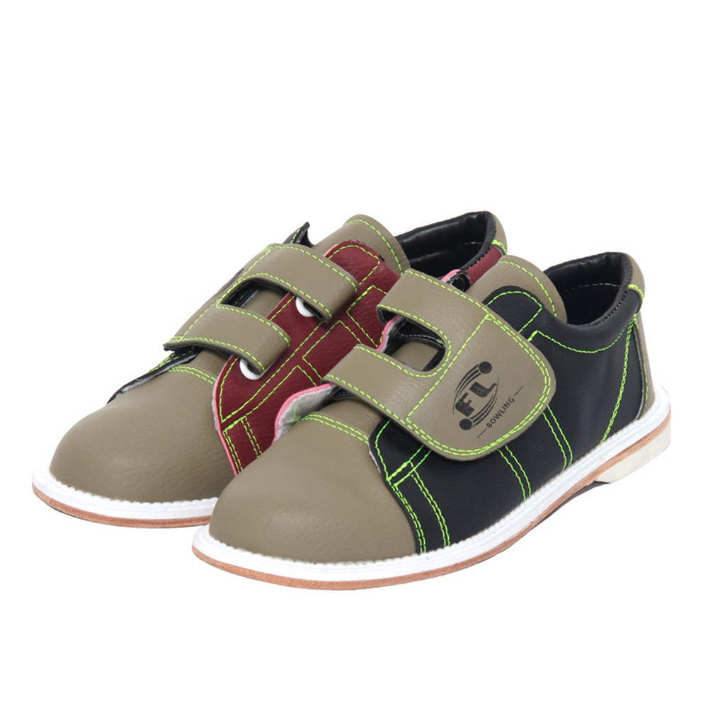FL รองเท้าโบว์ลิ่ง Unisex พร้อมสาย Velcro พื้นรองเท้าหนังแท้ & PU Upper FL-22