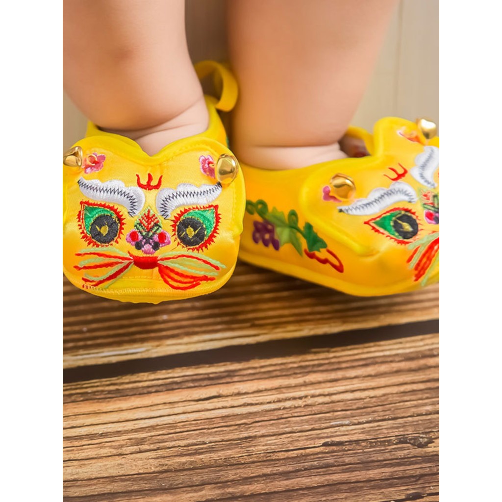 Baby Old Shoes Single Shoes Yellow Pure Handmade Tiger Shoes