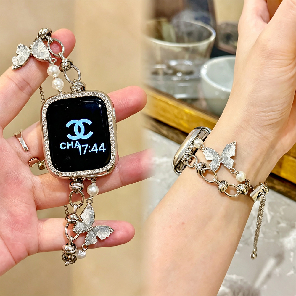 สายโลหะสร้อยข้อมือสําหรับ Apple Watch IWatch Ultra 4 3 2/SE 3 2 Series 12 11 10 9 8 7 49 มม.46 มม.45