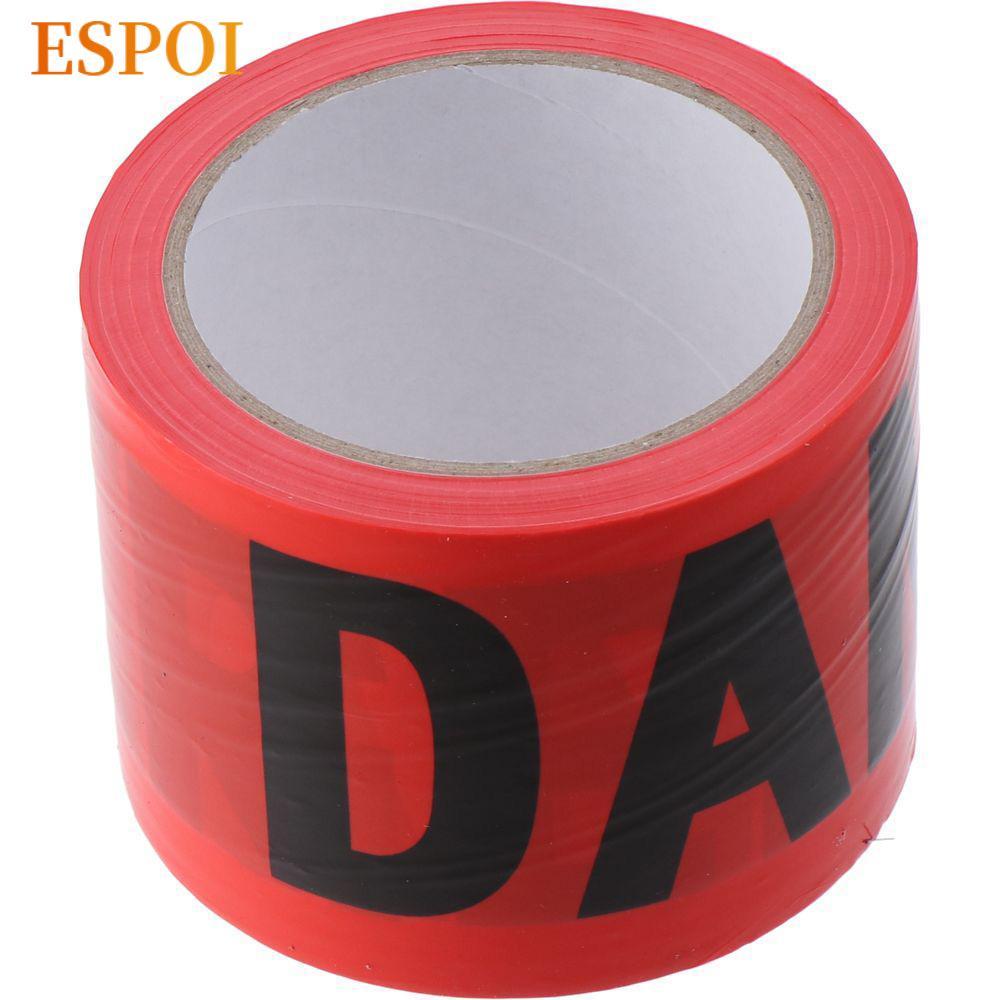 ESPOI Caution Barrier Tape, Non-Adhesive Roll Red Danger Tape, Widely used 7.5cm*100M Safety Waring 