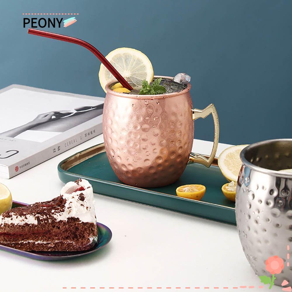 PEONYPAVILION ค้อนถ้วยจุด, 500ml หนาถ้วยแก้ว, กับ Strong Riveted Handle Smooth Moscow Mule ค้อน Mosc