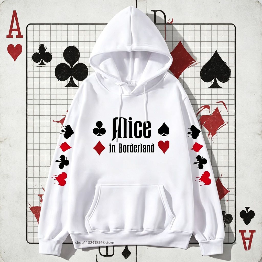Hot ฮู้ดดี้เมอร์ชซีรีส์ Alice in Borderland ผ้าทนทาน เสื้อของขวัญสะสมสำหรับแฟนซีรีส์ญี่ปุ่น ชายหญิง 