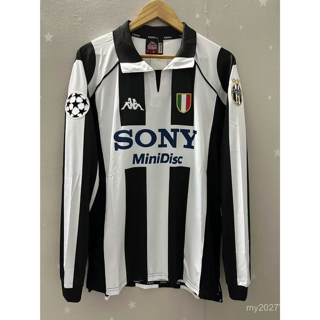 [เสื้อยืดแขนยาว SSS+]97-98 Juventus Long Sleeve DEL PIERO ZIDANE DAVIDS Quality Home Retro Custom Fo