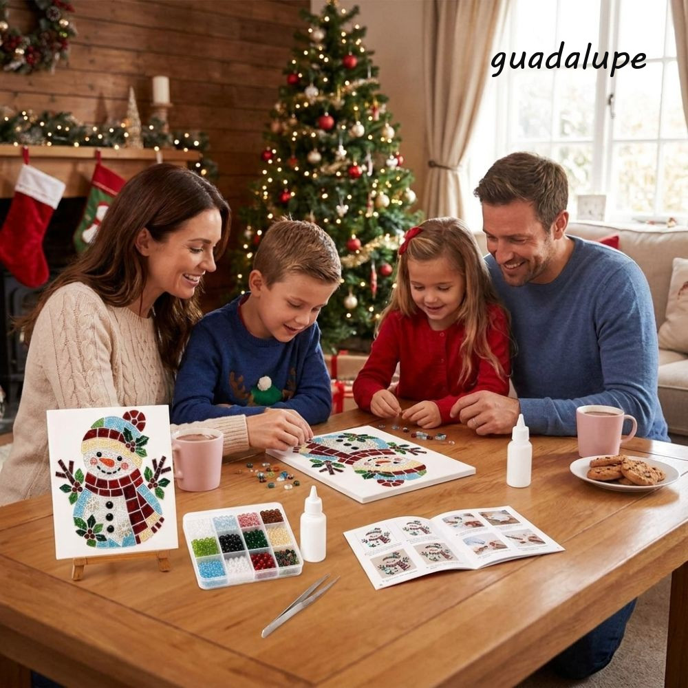 GUADALUPE Christmas Tree Sea Glass Art Kit, Non-Fading Colourful Glass Christmas Sea Glass Painting 