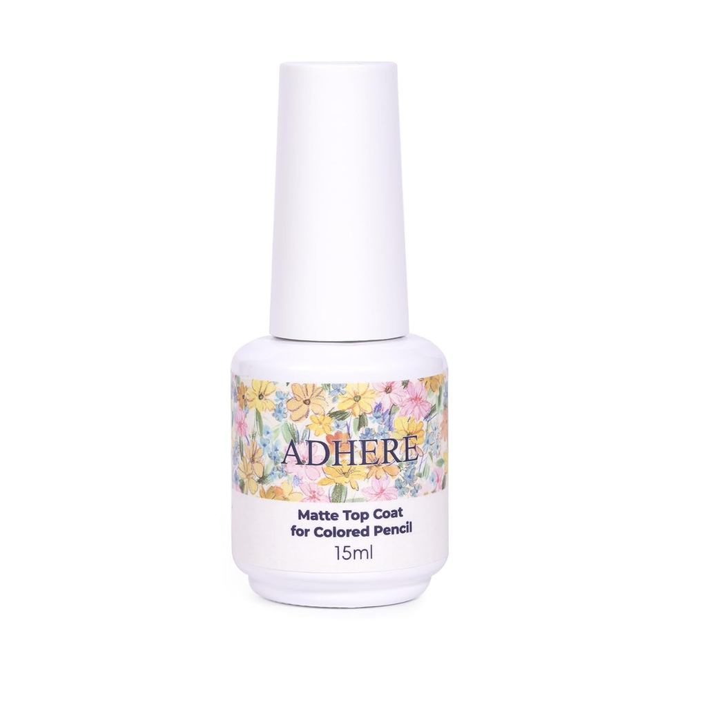 ADHERE เจล Top Coat 15ml, Matte Top Coat ยาทาเล็บสําหรับดินสอสี,ล้างทําความสะอาดได้สีน้ํา Art High G