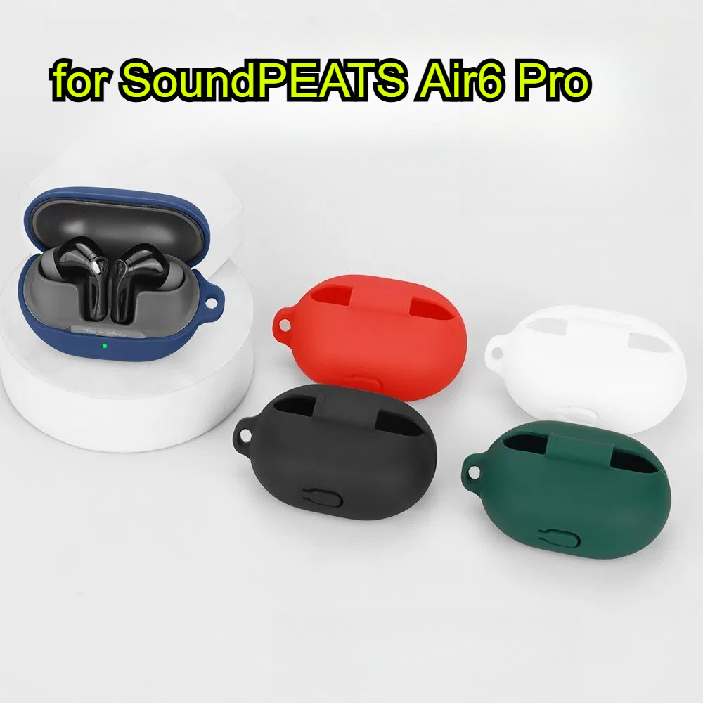 สําหรับ SoundPEATS Air6 PRO /Air5 Pro/Air5 Pro Plus กรณีซิลิโคนสีทึบหูฟังฝาครอบป้องกันสําหรับ SoundP