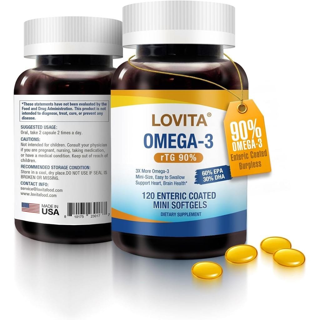 LOVITA Omega3 Oil 2000 mg Triglyceride rTG 120 Mini Softgels