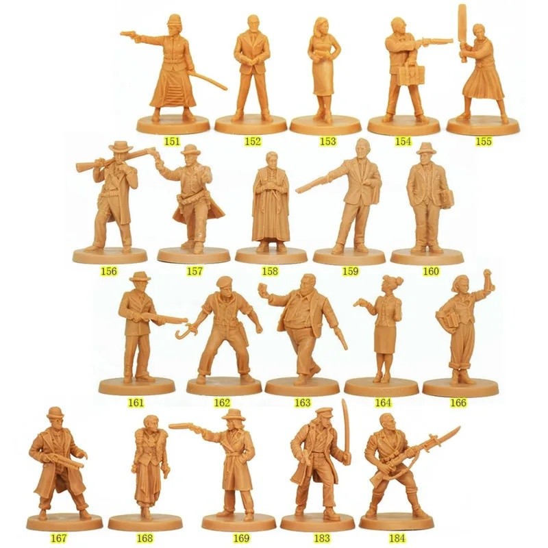LJJ TRPG เกมกระดาน DMD Cthulhu Death May Die miniatures, 151-184 KS ขยายตัวเลขทาสีสําหรับสยองขวัญ RP