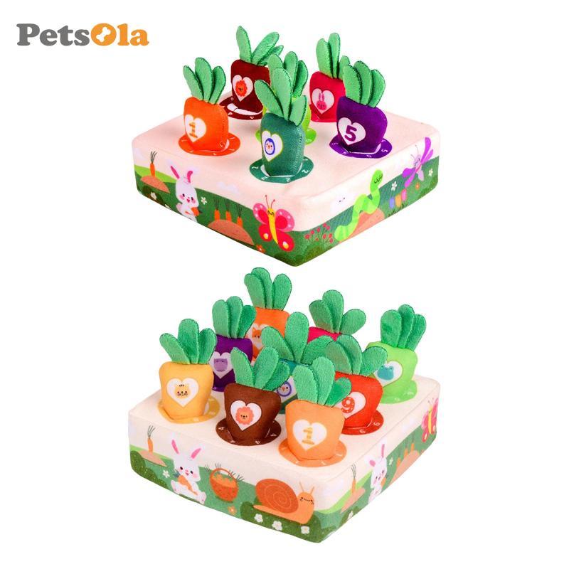 PETSOLA Dog Plush แครอท Mats Interactive ของเล่นสุนัข, Foraging Training Dog Puzzle ของเล่น