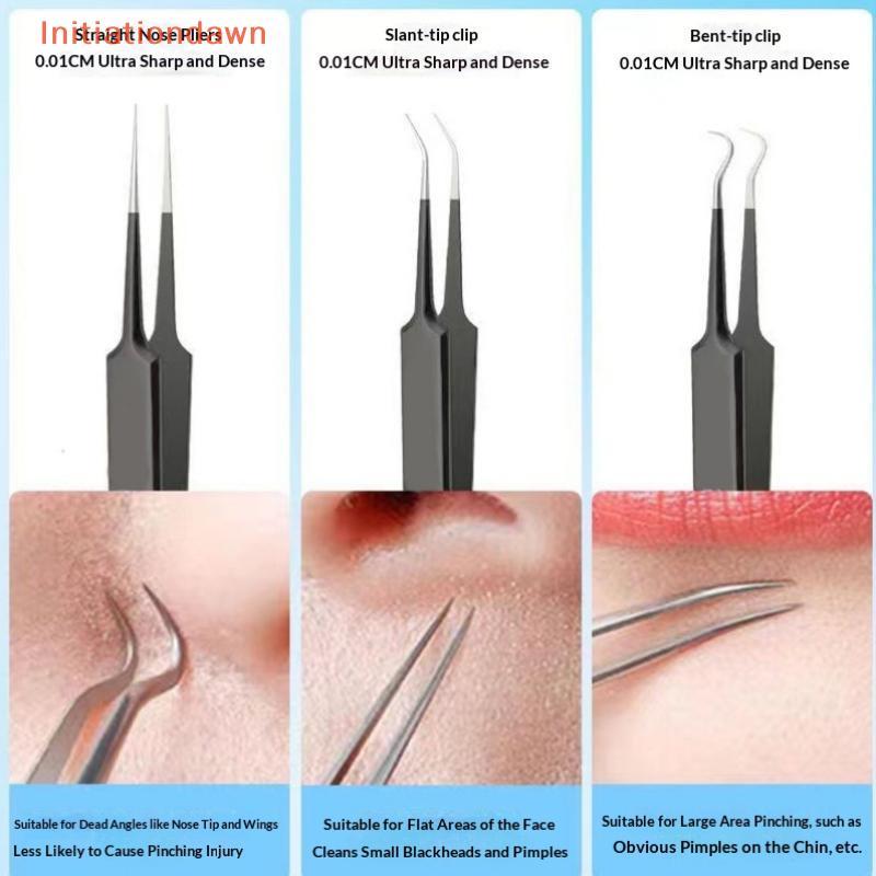 [Initiationdawn] Blahead Remover Pimple Popper Tool Set ชุดกําจัดสิวที่ปลอดภัยแบบใช้ซ้ําได้สําหรับใช
