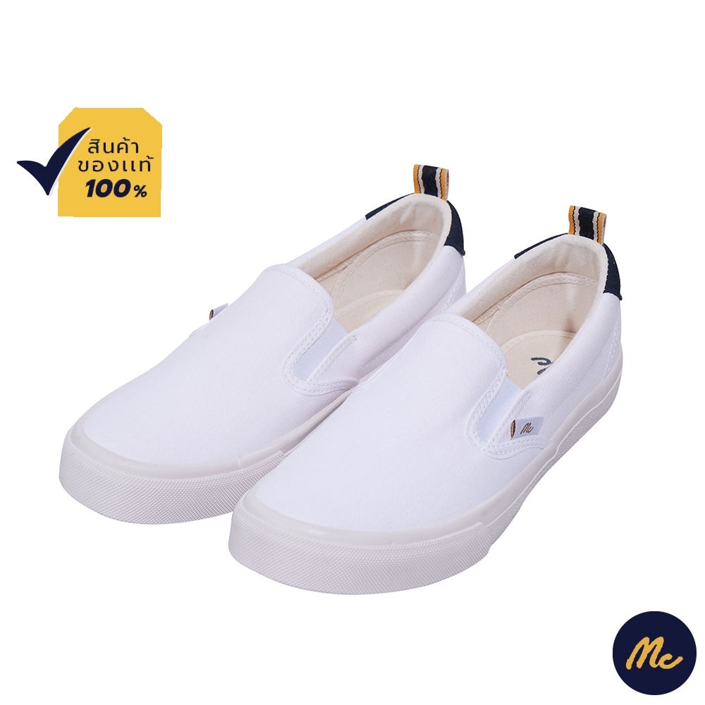 (แม็คยีนส์) รองเท้าผ้าใบ Slip on สีขาว M09Z004