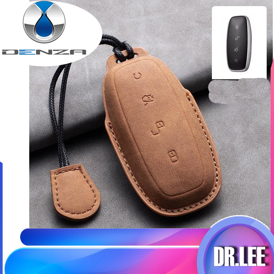 [READY]DENZA D9 Suede Key cover BYD DENZA EV Vintage leather key case Leather cord buckle WDQ0