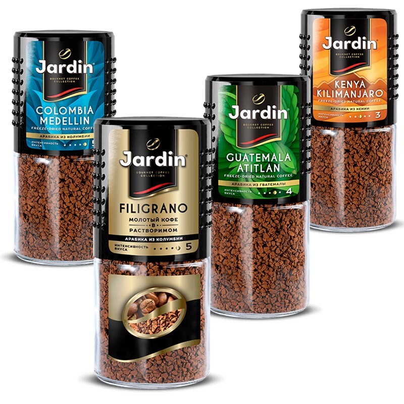 2026 สินค้าใหม่นําเข้ารัสเซียทันที Pure Black Freeze-Dried Coffee jardin สีดําผงกาแฟ Strong กลิ่นหอม